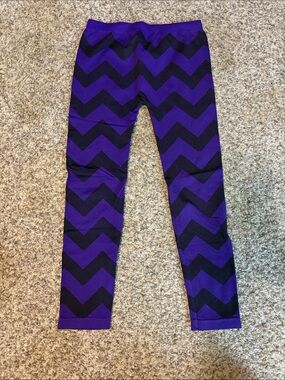 Faded Glory Purple and Black Chevron Kids Leggings